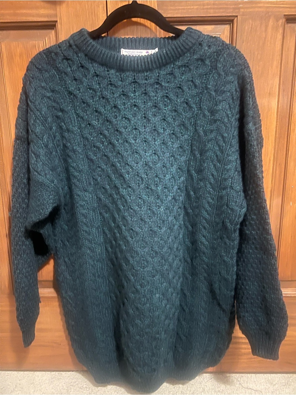 Highland Home Industrist Cable Knit Crewneck Sweater - Dark Teal